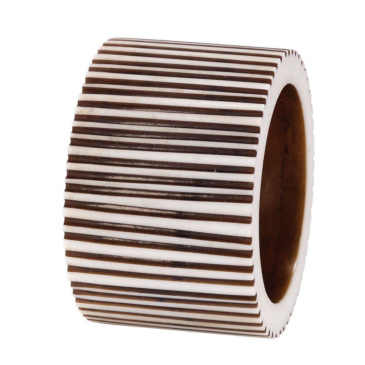 Pinstripe Brown Napkin Ring - Set of 12