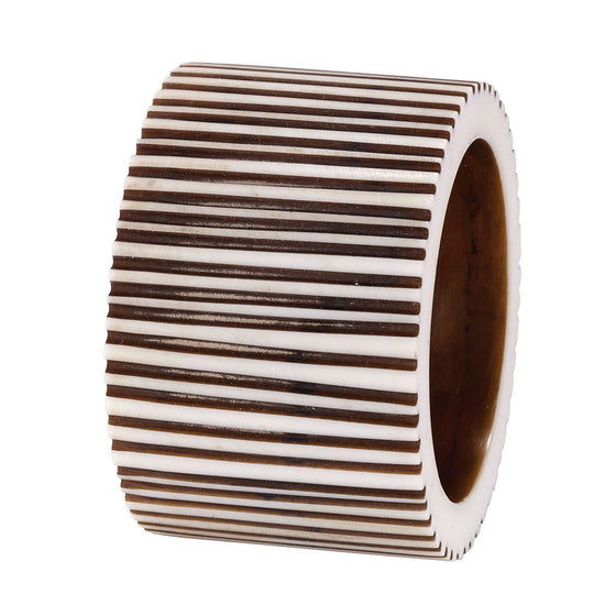 Pinstripe Brown Napkin Ring - Set of 12
