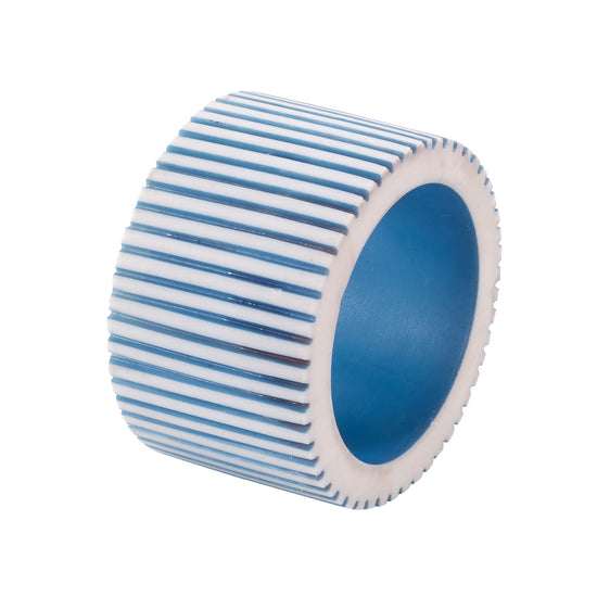 Pinstripe Turquoise Napkin Ring - Set of 14