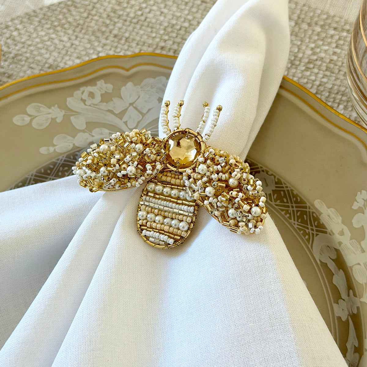 Queen Bee Beaded Napkin Ring