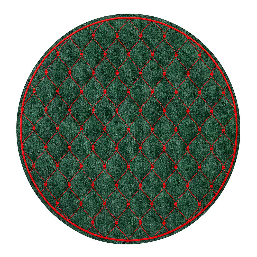 Quilted Diamond Forest/Ruby Placemats - Set of 2