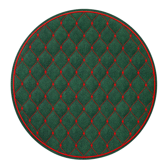 Quilted Diamond Forest/Ruby Placemats - Set of 2