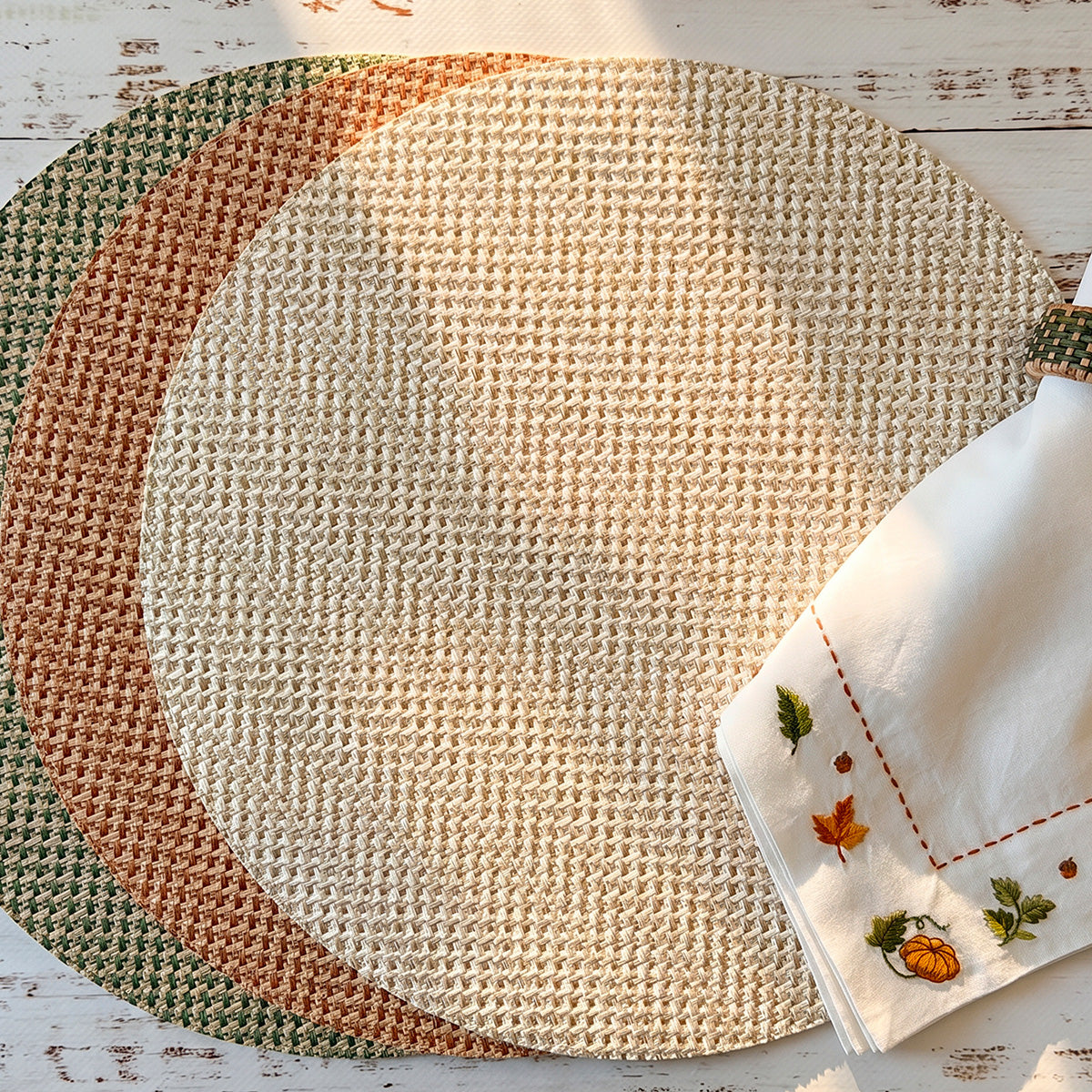 Rattan Textured Vinyl Placemats