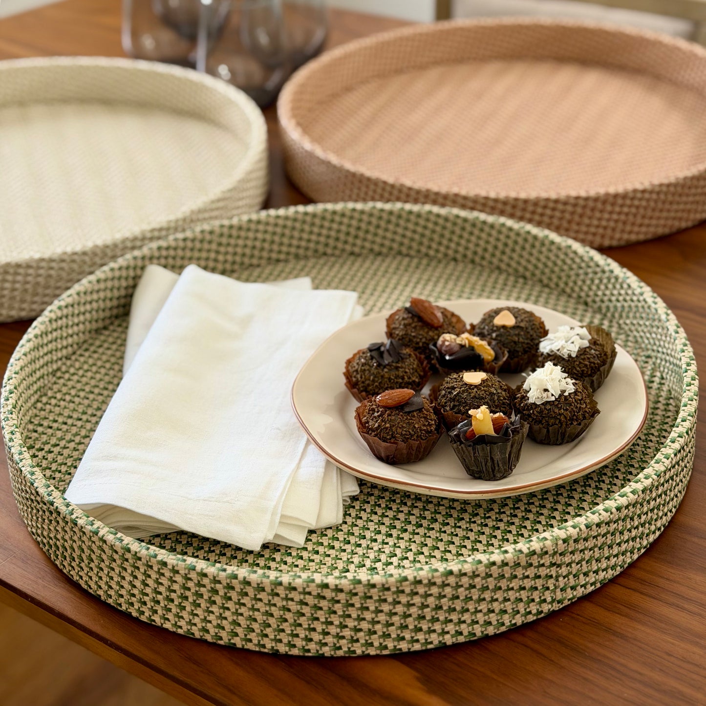 Rattan Textured Vinyl Trays