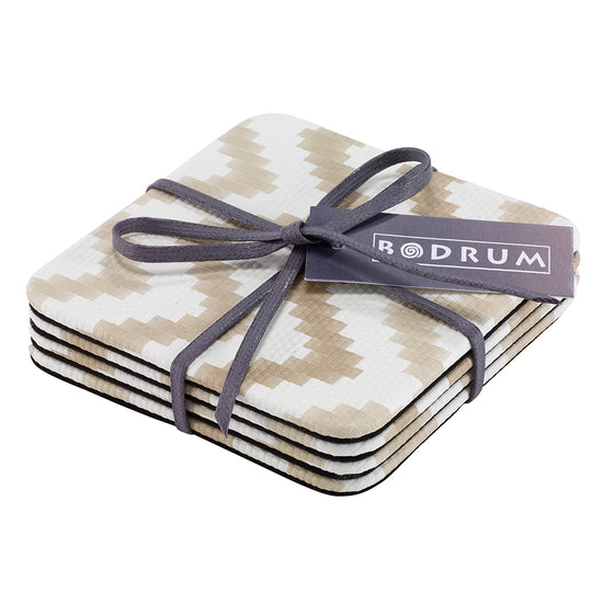 Ripple Beige Coasters - Set of 12