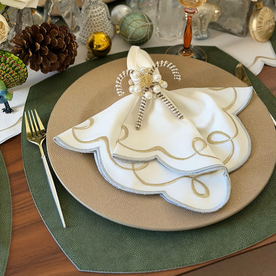 Beatrice LAVAL シルククッション キリン 70×40 Stingray Shimmer Placemats – Bodrum Linens