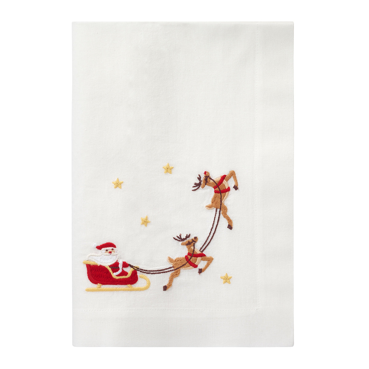 Santa’s Sleigh Embroidered Napkins & Table Runner