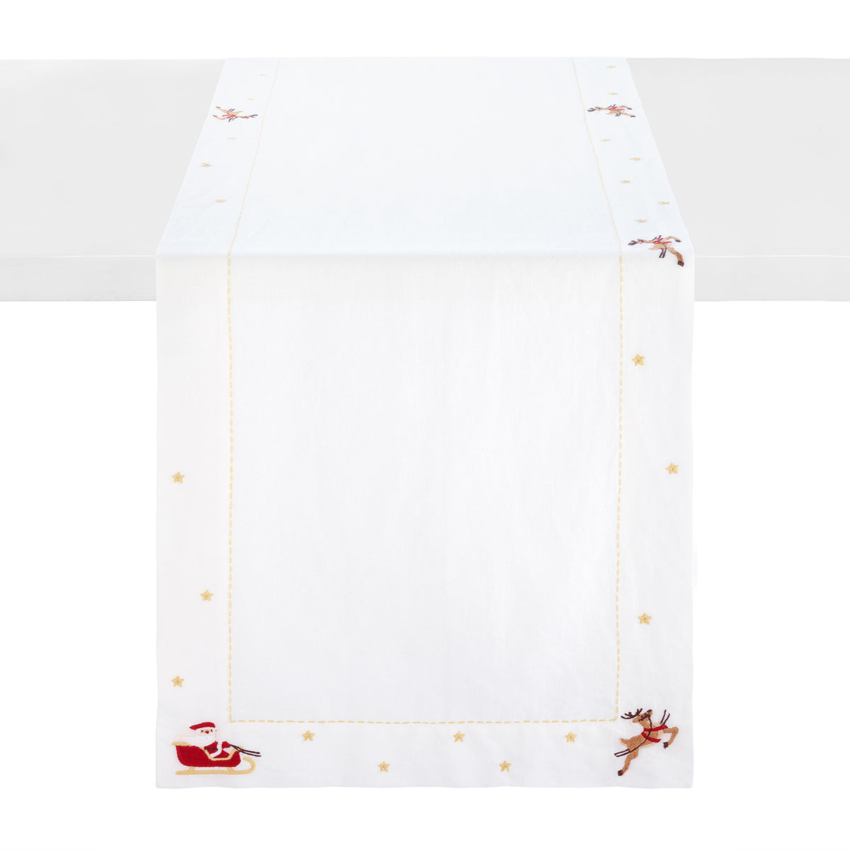 Santa’s Sleigh Embroidered Napkins & Table Runner