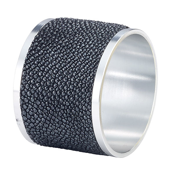 Stingray Charcoal Napkin Ring - Set of 5