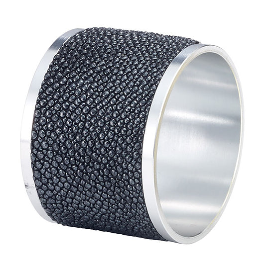 Stingray Charcoal Napkin Ring - Set of 5