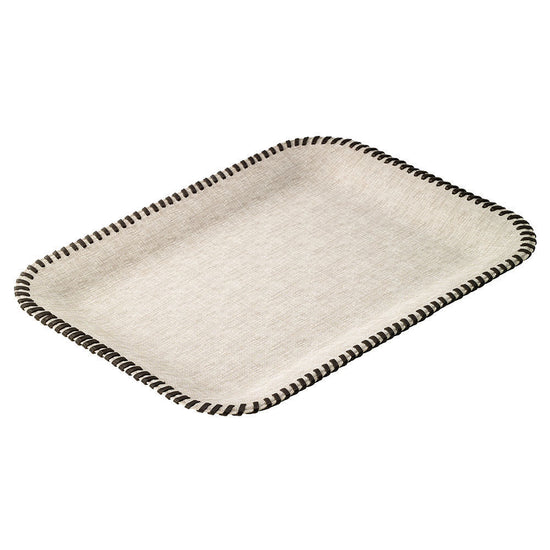 Whipstitch Beige Flat Tray