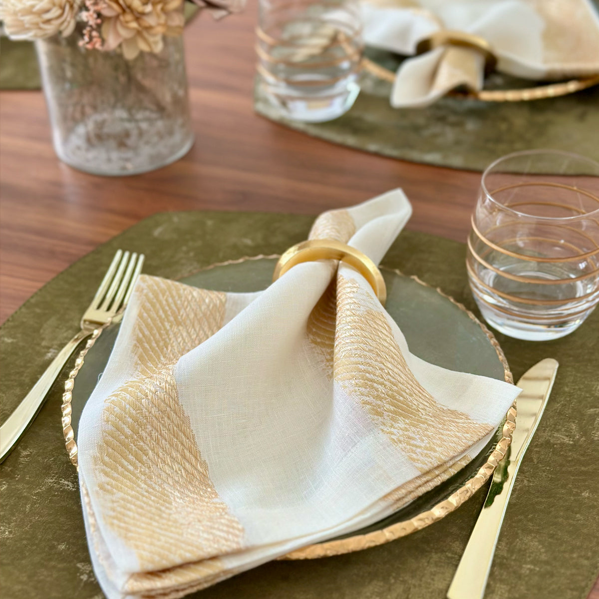 ‘25 Vancleef & Arpels VIPギフト ランチョンマット Velvet Collection 16-Inch Elliptical Vinyl Placemats – Bodrum Linens