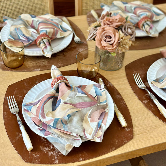 Velvet Collection 16-Inch Elliptical Vinyl Placemats