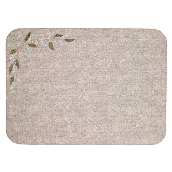 Veranda Beige Placemats w/soft colored leaves - Set of 3