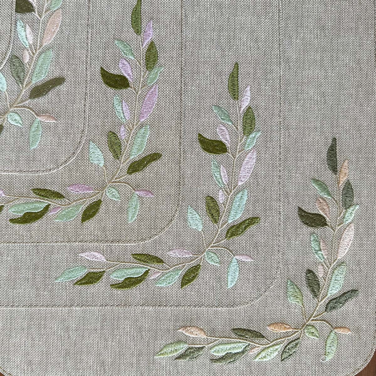 Veranda Beige Placemats w/soft colored leaves - Set of 3