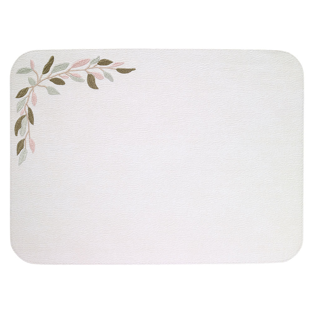 Veranda White Placemats w/bright colored leaves - Set of 7