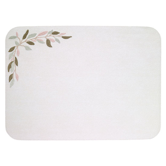 Veranda White Placemats w/bright colored leaves - Set of 7