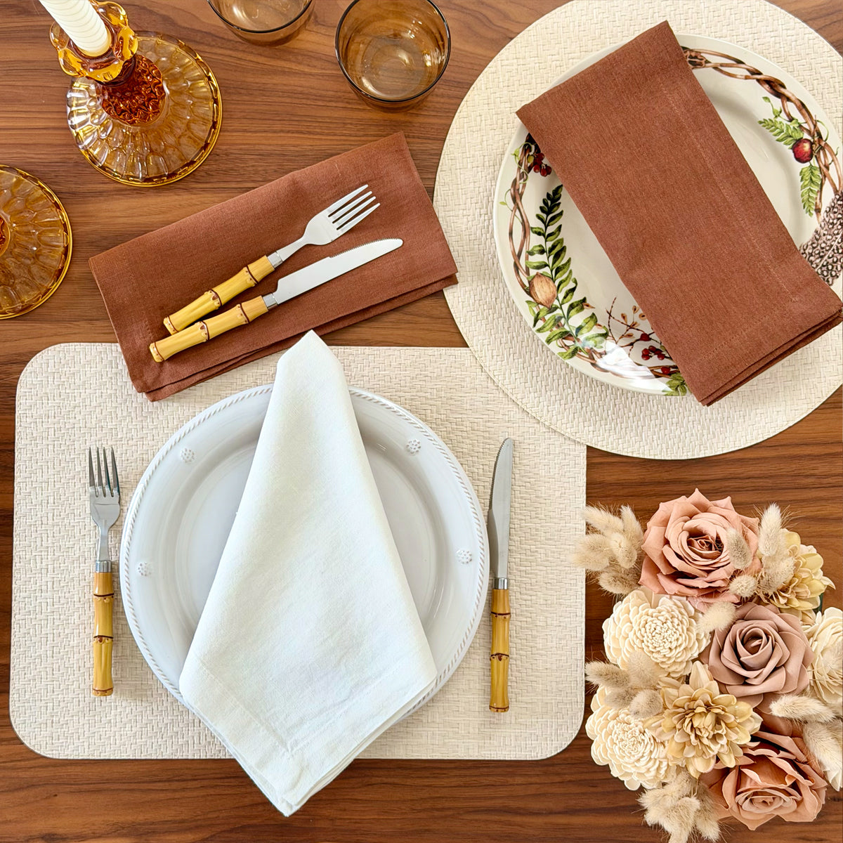 Wicker Textured & Colorful Vinyl Placemats