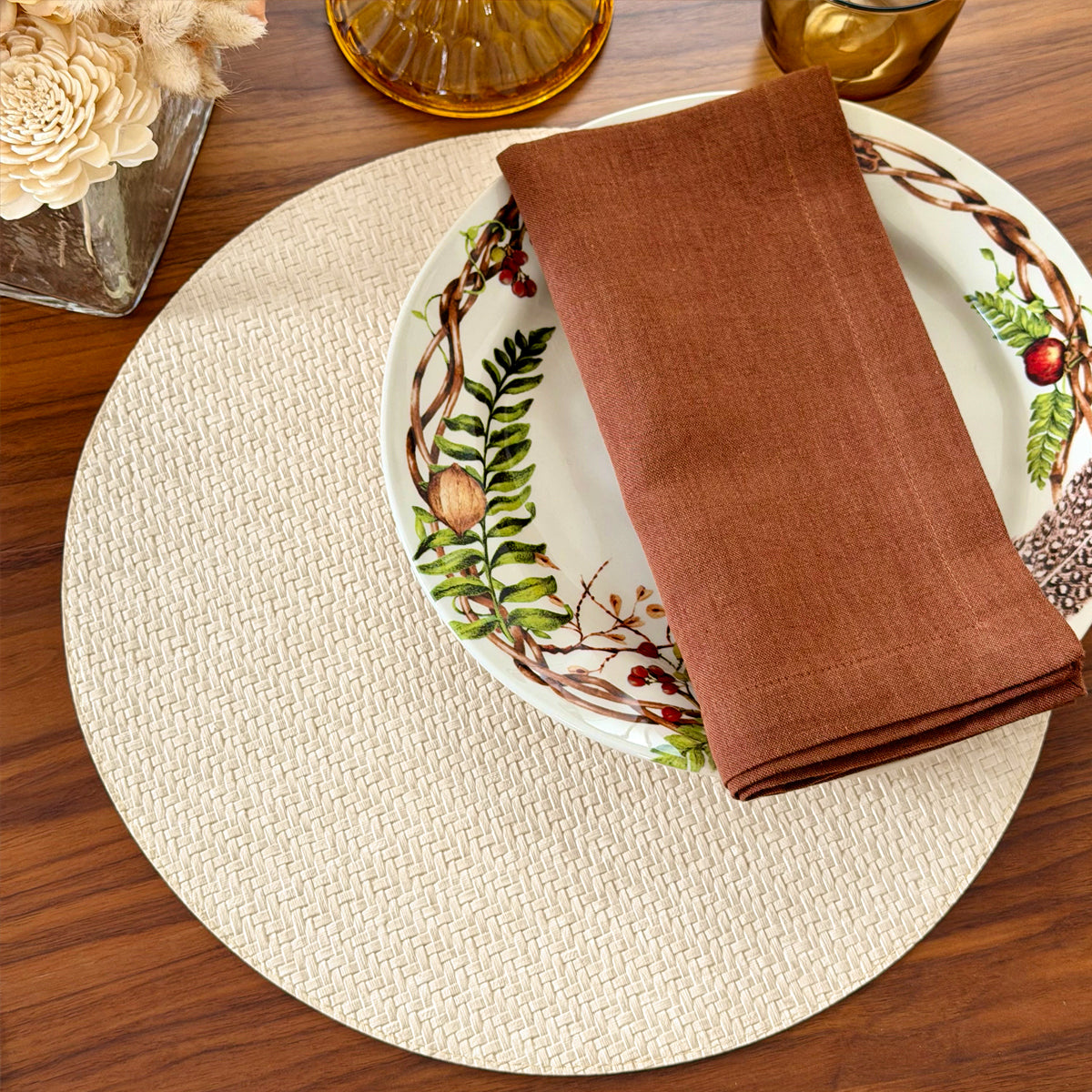 Wicker Textured & Colorful Vinyl Placemats – Bodrum Linens