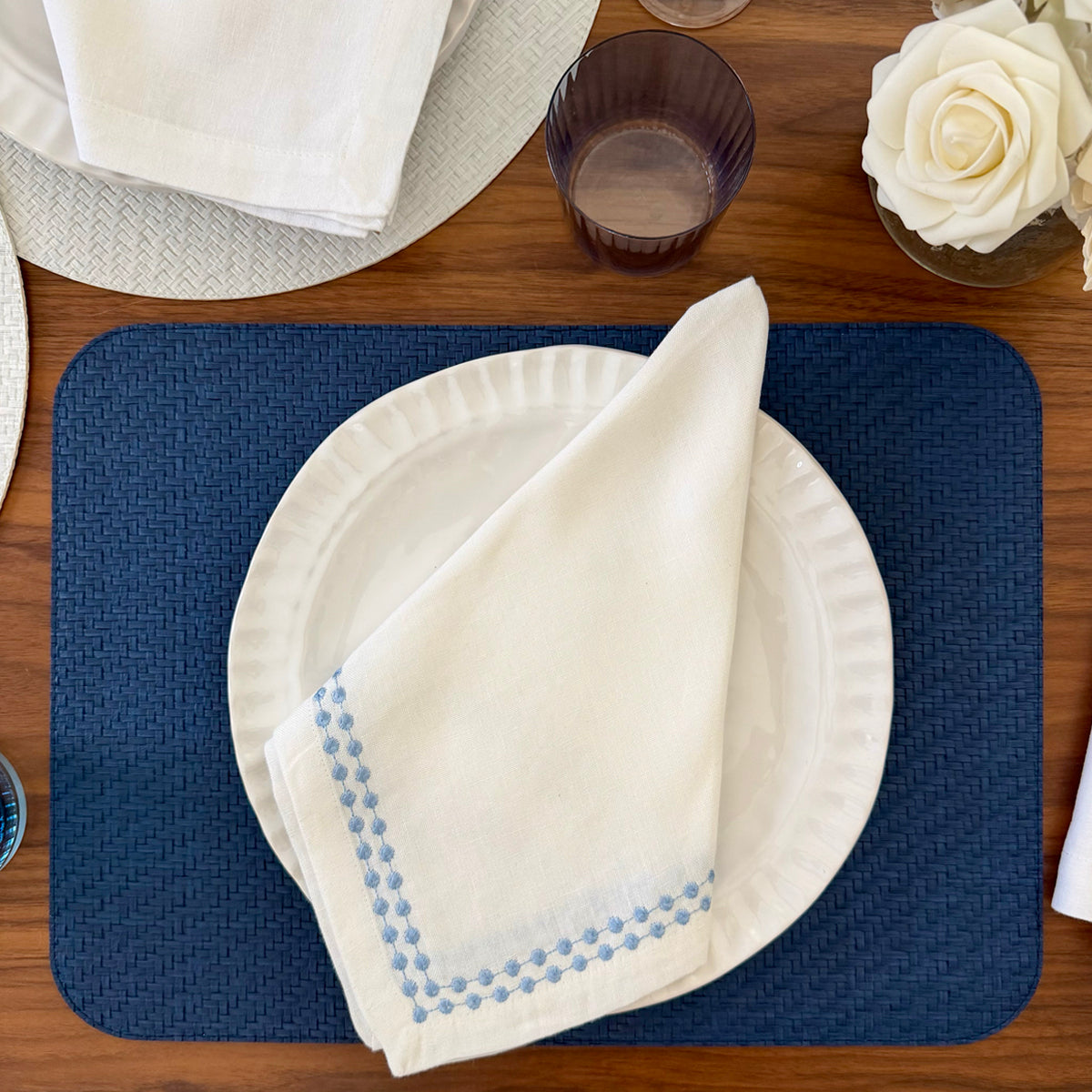 Wicker Textured & Colorful Vinyl Placemats