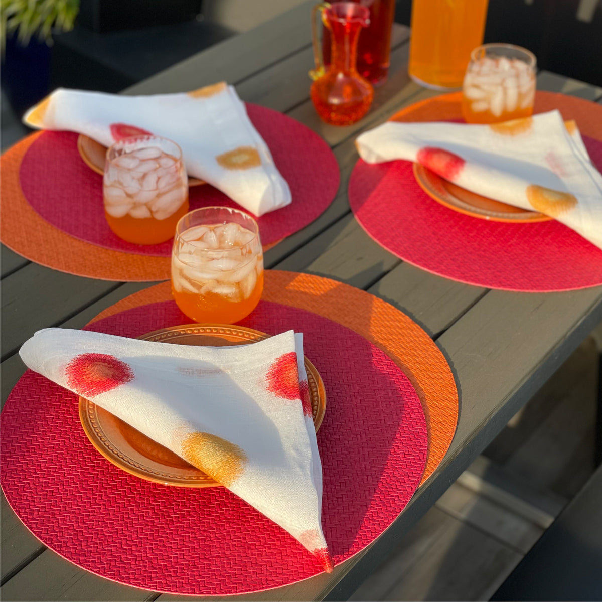 Wicker Textured & Colorful Vinyl Placemats