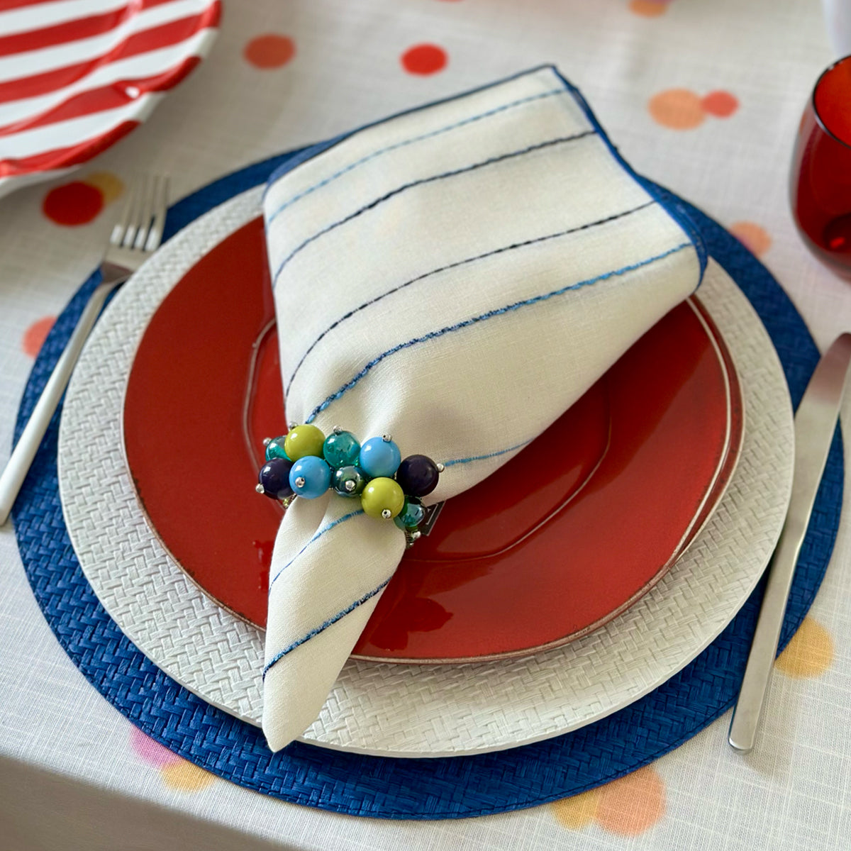 Wicker Textured & Colorful Vinyl Placemats
