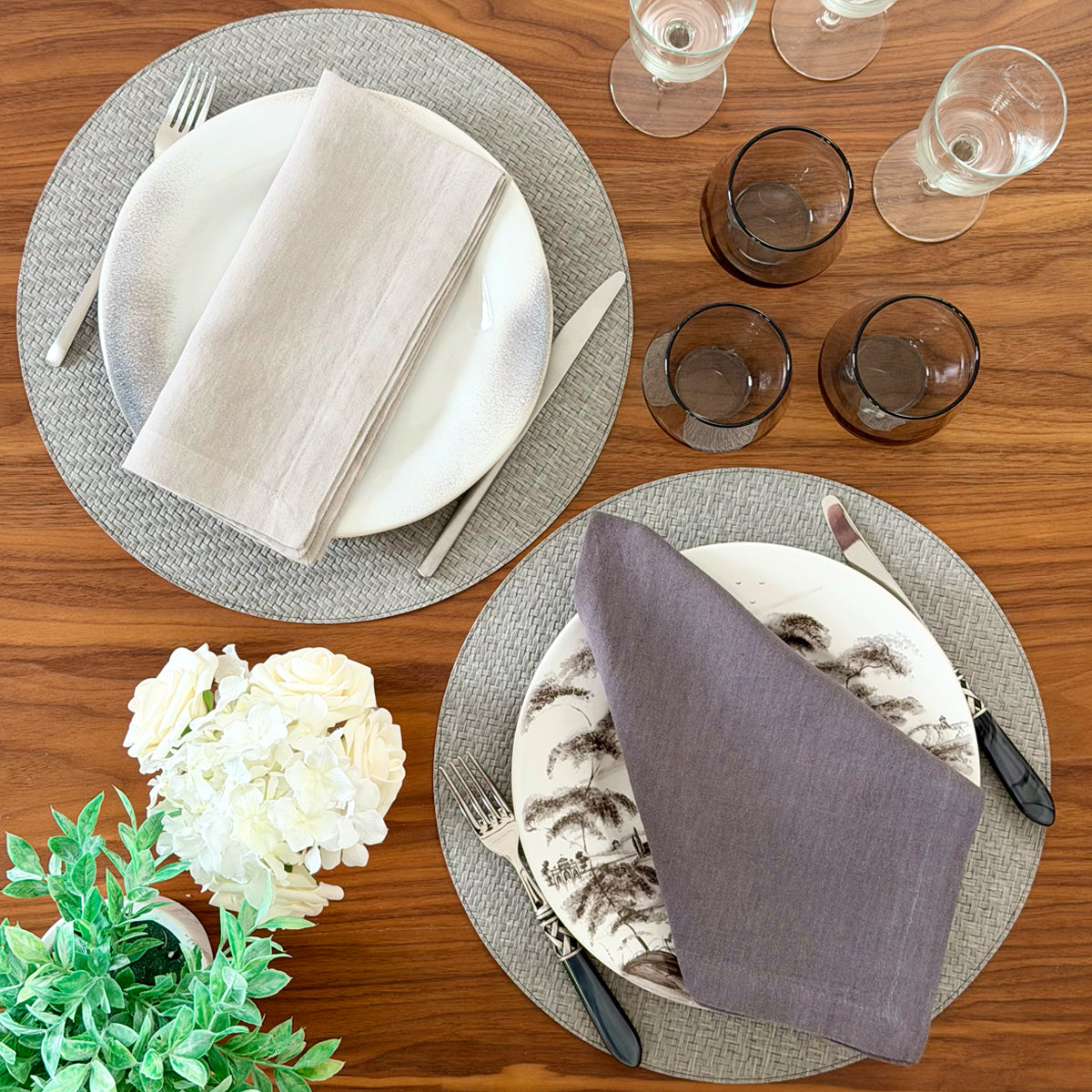 Wicker Textured & Colorful Vinyl Placemats