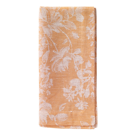 White Bloom Apricot Napkins - Set of 12