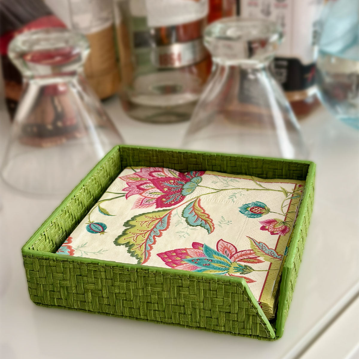 Wicker Cocktail Napkin Box