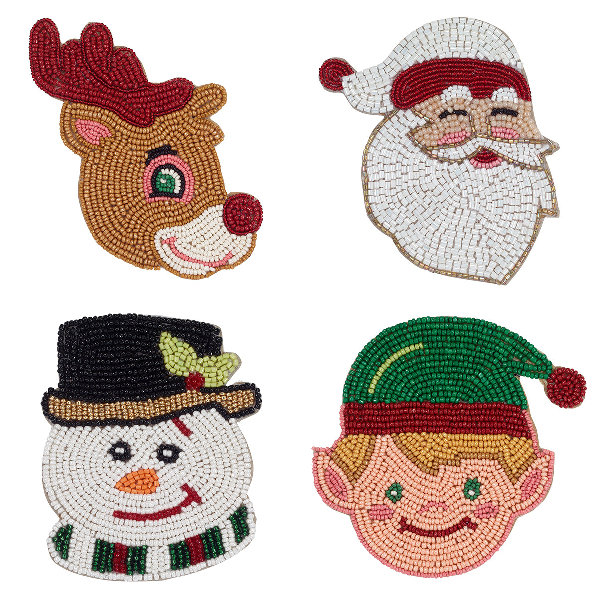 Yuletide Tales Beaded Coasters (Set of 4)