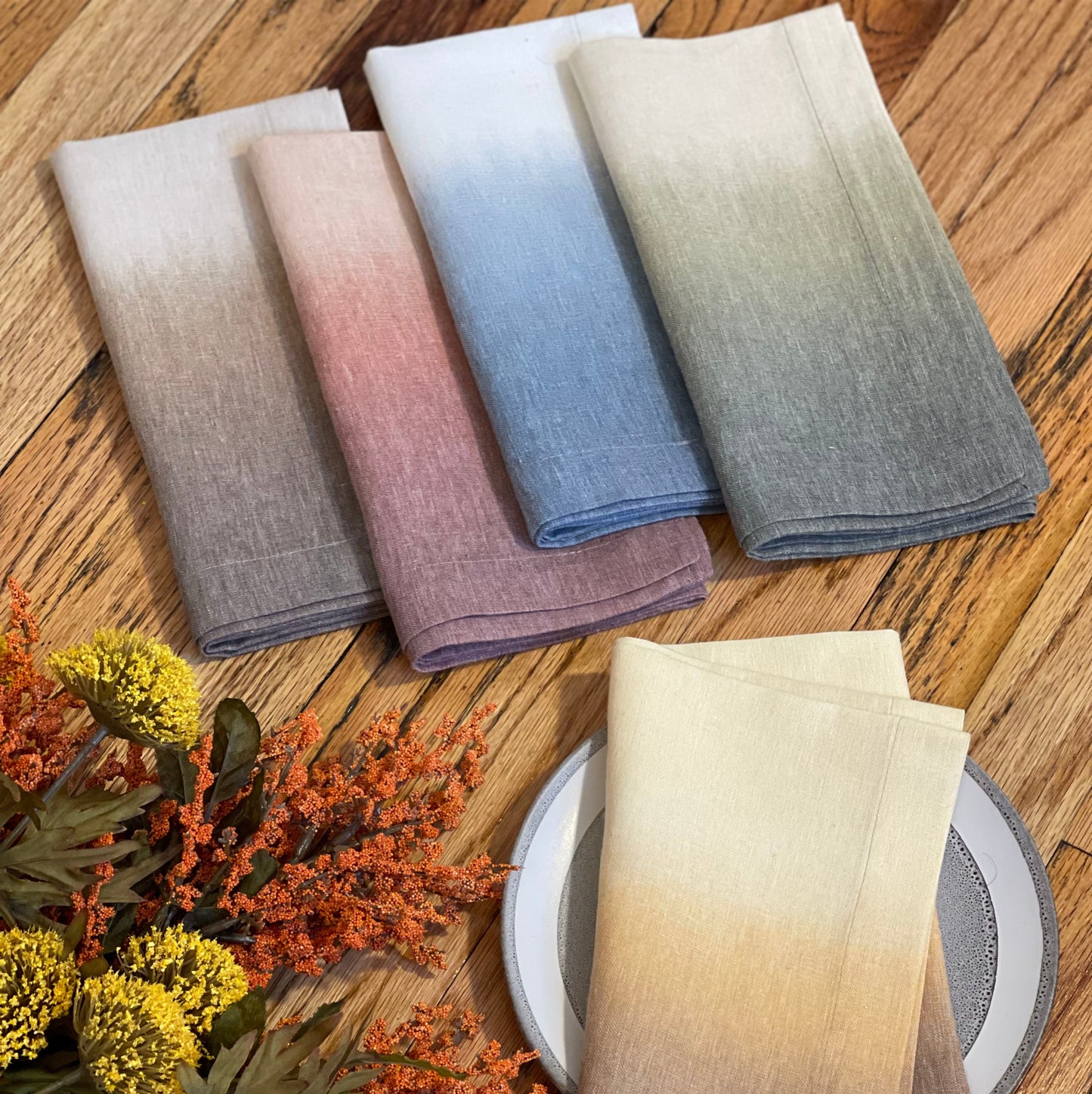 Ombre Golden Honey Napkins - Set of 3