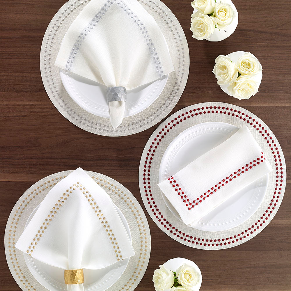 Bodrum Pearls Linen Napkins - Thumbnail 2