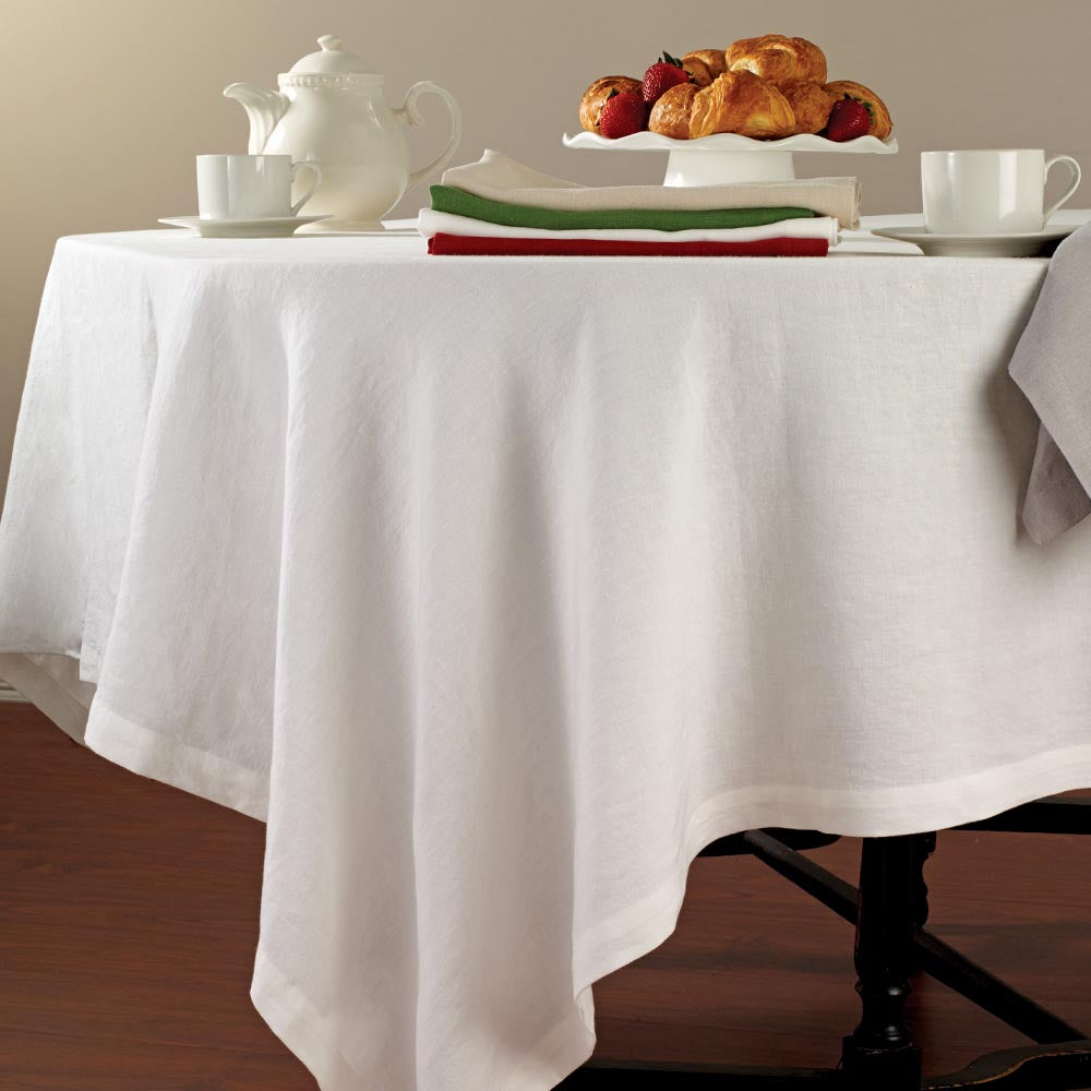 Riviera Pure White Tablecloth 65" x 65"